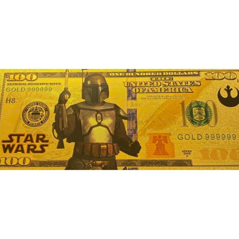 Jango Fett - Bounty Hunter‎ Gold Star Wars Banknote Collectible Bill